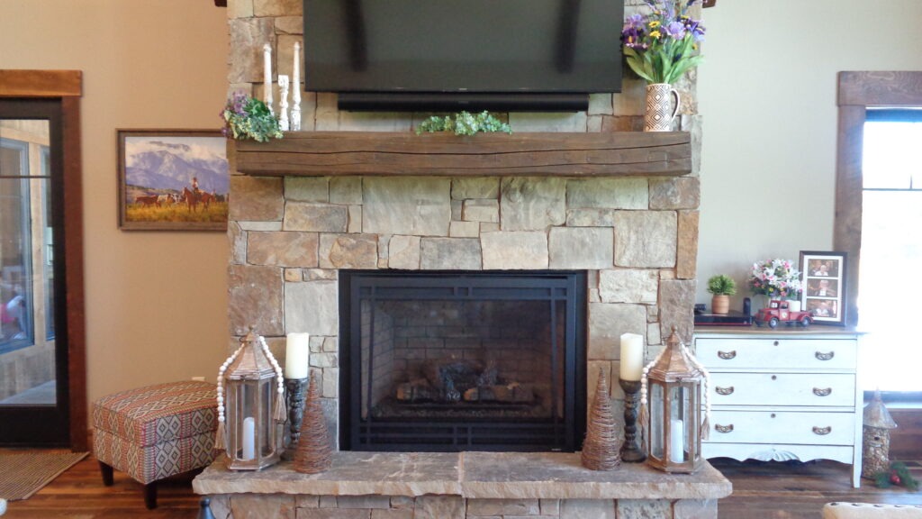 Hand Hewn Mantel