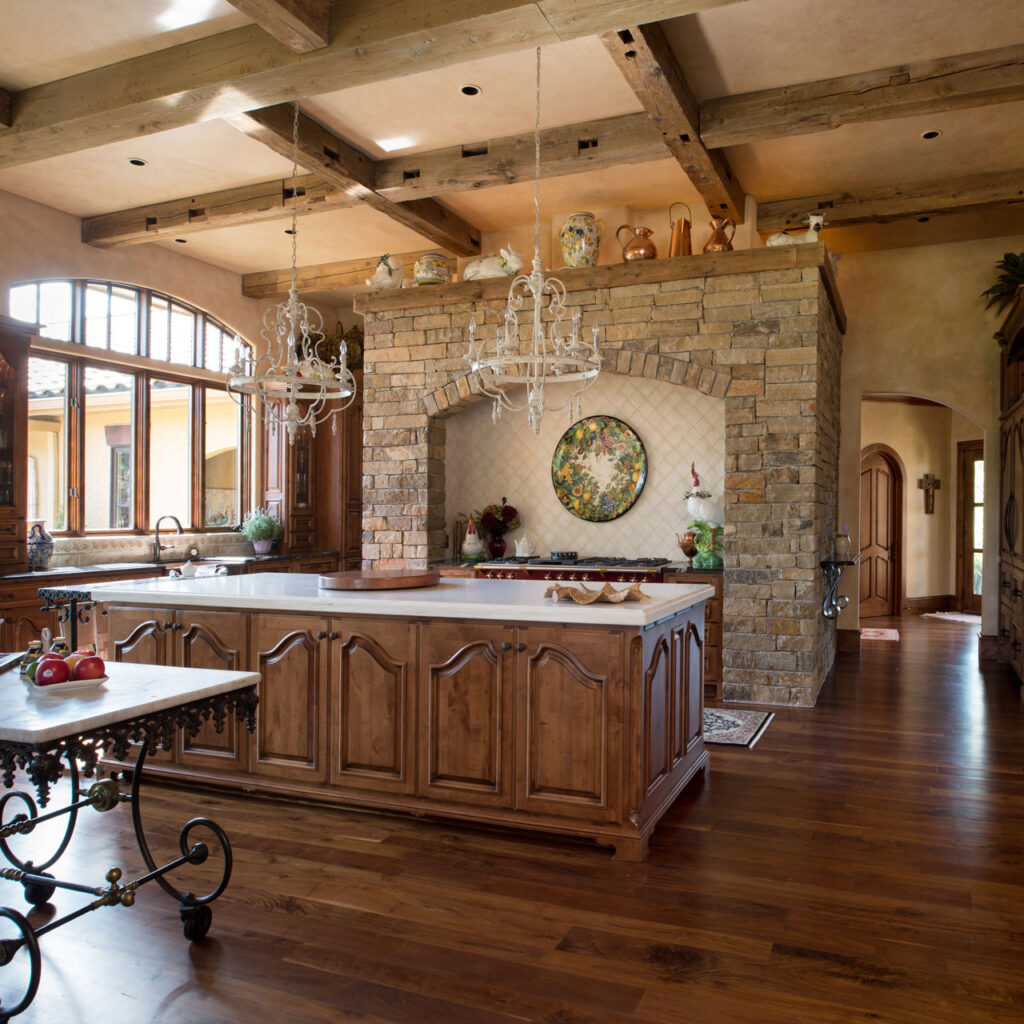 Walnut Flooring, Hand Hewn Beams