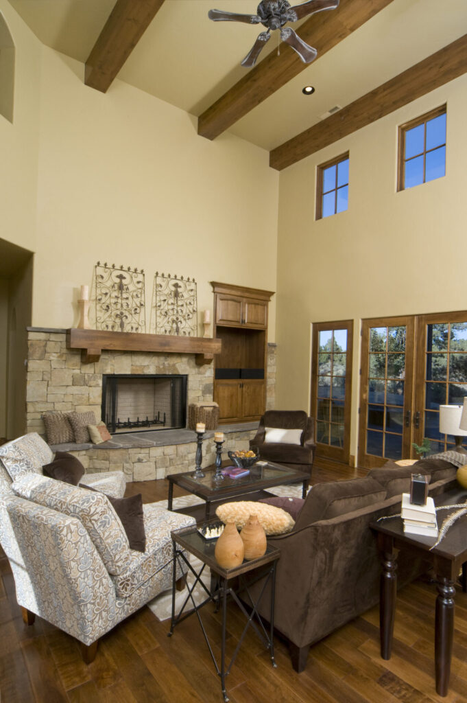 This living room is nicely decorated with hardwood floors.